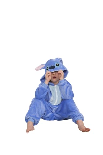 xinhauli Unisex Kids Onesie, Flannel Cosplay Animal Costume Halloween Onesie Pajamas Home Clothing Blue