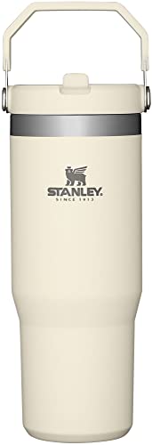 STANLEY IceFlow Stainless Steel Tumbler with Straw - Vacuum Insulated Water Bottle for Home, Office or Car - Reusable Cup with Straw Leak Resistant Flip - Cold for 12 Hours or Iced for 2 Days (Cream)
