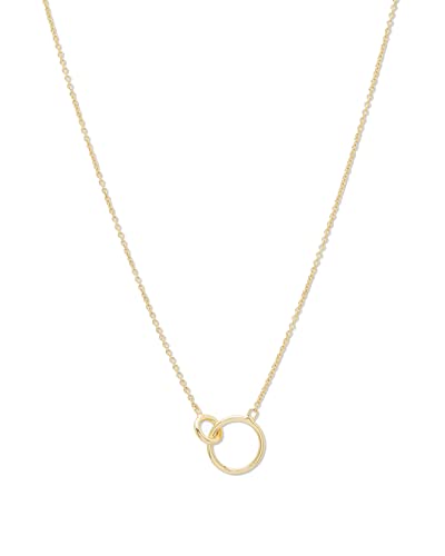 gorjana Women's Wilshire Charm Adjustable Necklace, 18k Gold Plated, Interlocking Circle Pendant