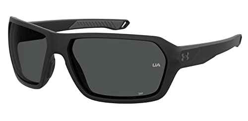 Under Armour Men's UA Recon Square Sunglasses, Matte Black, 64mm, 15mm