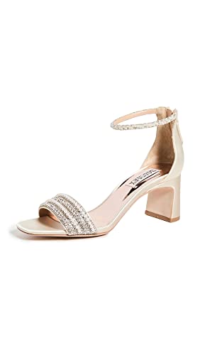 Badgley Mischka Women's Kameryn Heeled Sandal, Ivory Satin, 6.5