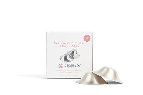 SILVERETTE The Original Silver Nursing Cups, Silverettes Metal Nipple Covers for Breastfeeding, Nursing Shield, 925 Silver Nipple Cover Guards, Soothe and Protect Sore Nipples -Made in Italy