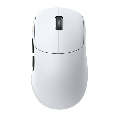 Lamzu Thorn Wireless Gaming Mouse, Ultra-Lightweight 52g, 26000DPI, Ergonomic, Optical Switch, Silver TTC Encoder, PAW3395 Sensor, MCU Nordic 52840-Polar White,4K Compatible