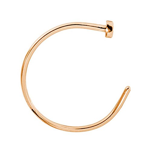 BodyJewelryOnline Nose Hoop Ring 22 Gauge (0.75mm) Stainless Steel IP - Sold Each (Rose Gold IP)