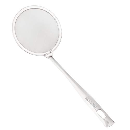 MyLifeUNIT Japanese Hot Pot Skimmer, Stainless Steel Mesh Food Strainer Foam and Grease Fishing Spoon