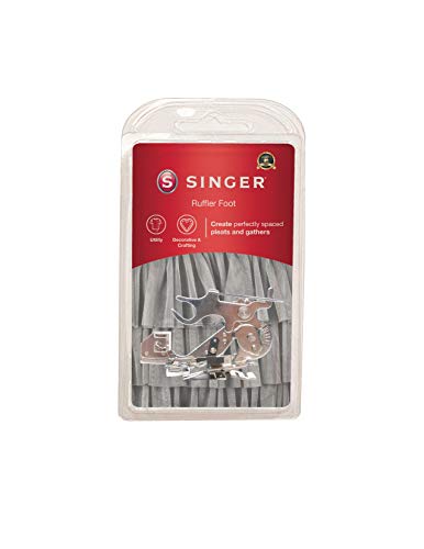 SINGER | Ruffler Attachment Presser Foot, Perfectly Spaced Pleats/Gathers, Easily Adjust Closeness & Depth, Light to Medium Fabrics - Sewing Made Easy, Silver