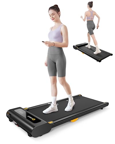 UREVO Under Desk Treadmill, Walking Pad for Home/Office, Portable Walking Treadmill 2.25HP, Walking Jogging Machine with 265 lbs Weight Capacity Remote Control LED Display Black