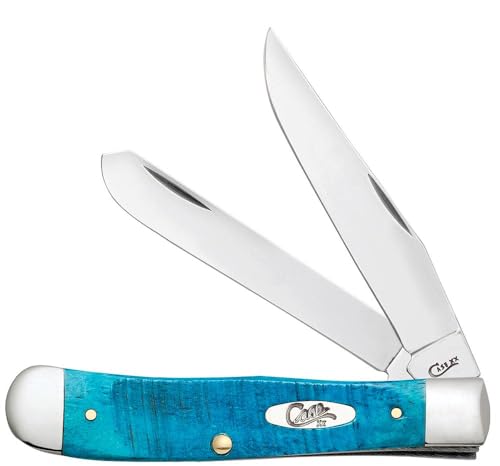 Case WR XX Pocket Knife Trapper Caribbean Blue Jig Bone Item #25592 - (6254 SS) - Length Closed: 4 1/8 Inches