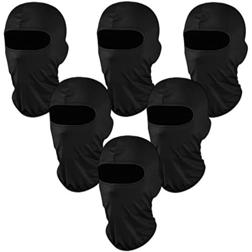 6 Pack Ski Mask Balaclava Face Masks for Men Women Pooh Shiesty Mask Outdoor Full Cover Summer&Winter Protection Black