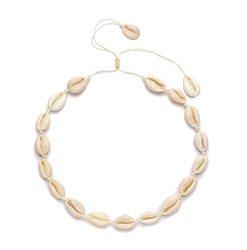 CENAPOG Cowrie Shell Choker Necklace for Women Puka Shell Necklace Corded Seashell Necklace Hawaiian Beach Jewelry