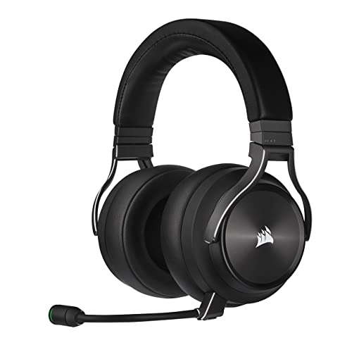 Corsair Virtuoso RGB Wireless XT High-Fidelity Gaming Headset with Bluetooth and Spatial Audio - Works with Mac, PC, PS5, PS4, Xbox Series X/S - Slate (Renewed)