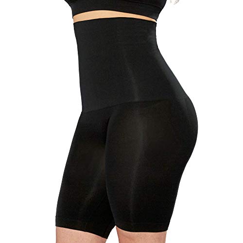 SHAPERMINT High Waisted Body Shaper Shorts - Shapewear for Women Tummy Control Small to Plus-Size Black XXXX-Large