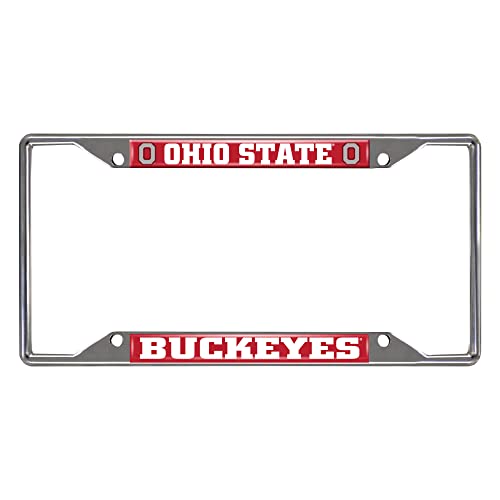 FANMATS 14871 NCAA Ohio State University Buckeyes Chrome License Plate Frame , 6.25'x12.25'