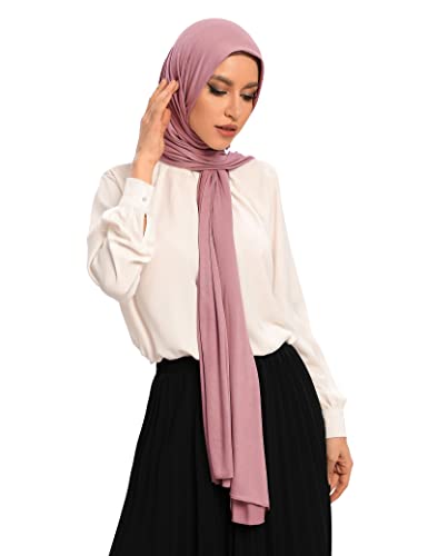 Hybeeh Hijab Scarfs for Women Premium Jersey Hijab Hijab for Women Muslim Cotton Hijab (Mauve)