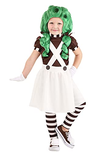 Fun Costumes Willy Wonka Oompa Loompa Costume Dress for Toddler Girls - Chocolate Factory Worker Overalls Uniform Outfit 12MO