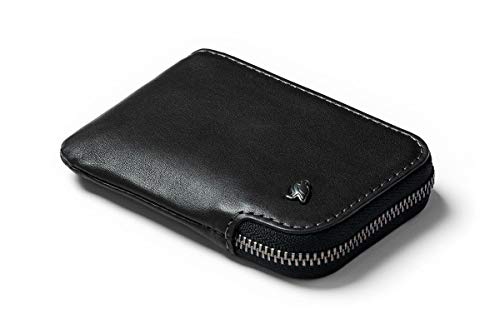 Bellroy Card Pocket (Small Leather Zipper Card Holder Wallet, Holds 4-15 Cards, Coin Pouch, Folded Note Storage) - Black