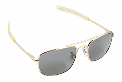 Humvee CampCo Pilot Sunglasses - Polarized Aviator Sunglasses Bayonette, Frame, Military Sunglasses with Gray Lens and Gold Frame, 57mm