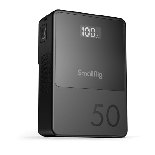 SmallRig V Mount Battery VB50, 50Wh / 3400mAh mini V-Mount Battery with PD 45W USB-C Fast Charging, with D-TAP, USB-A, Dual DC Ports, OLED Screen, for DSLR Cameras, Camcorders, Monitors, Phones - 3579