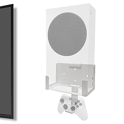 Wall Mount for Xbox Series S (Mount The Console & Accessories on Wall Near or Behind TV Left/Right), Wall Shelf Bracket Kit for XSS System