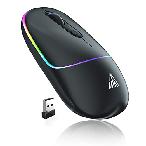 SOLAKAKA 2.4GHz Wireless Mouse, Adjustable 1600 DPI,Rechargeable Wireless Computer Mouse for PC Mac Laptop, Desktop