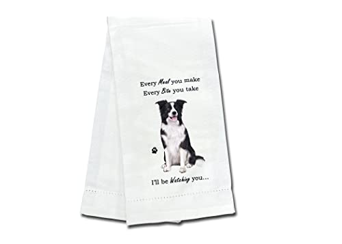 Border Collie Kitchen Towel - Soft Highly Absorbent - Border Collie Gifts - Dish Towels for Washing Dishes - Tea Towels - Reusable - Quick Drying - 100% Natural Cotton - Towels For Pet Lovers