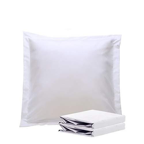NTBAY 26x26 Euro Sham Covers - 2 Pack Brushed Microfiber 26x26 Pillow Covers - Soft, Wrinkle-Free, Fade-Resistant, Stain-Resistant, Euro Shams, Square Pillow Shams, White