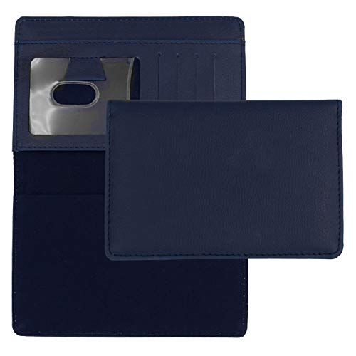 Blue Textured Leather Checkbook Cover for Top Stub Personal Checks