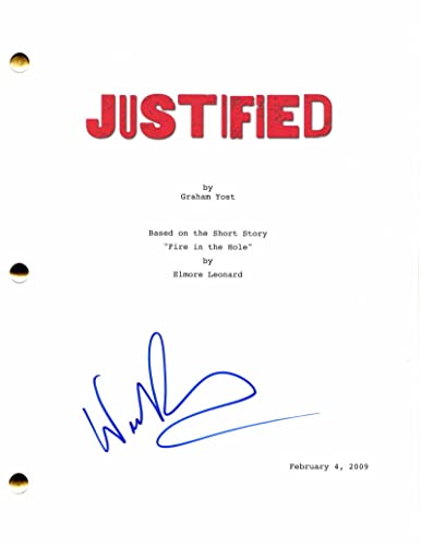 WALTON GOGGINS SIGNED AUTOGRAPH JUSTIFIED FULL PILOT SCRIPT - CO-STARRING: TIMOTHY OLYPHANT, THE SHIELD, VICE PRINCIPLES, DJANGO UNCHAINED, LINCOLN, THE HATEFUL EIGHT