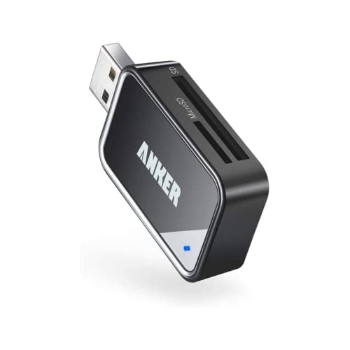 Anker USB 3.0 SD Card Reader, 2-in-1 SD Card Reader for SDXC, SDHC, MMC, RS-MMC, Micro SDXC, Micro SD, Micro SDHC, UHS-I Cards - Card Reader, Micro SD Card Reader