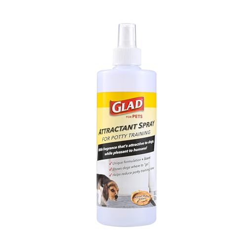 Glad for Pets Attractant Spray for Potty Training Dogs & Puppies, Peanut Butter Scent, 16oz - Effective Dog Potty Training Spray, Indoor or Outdoor Dog Potty Training Aid, 16oz Bottle