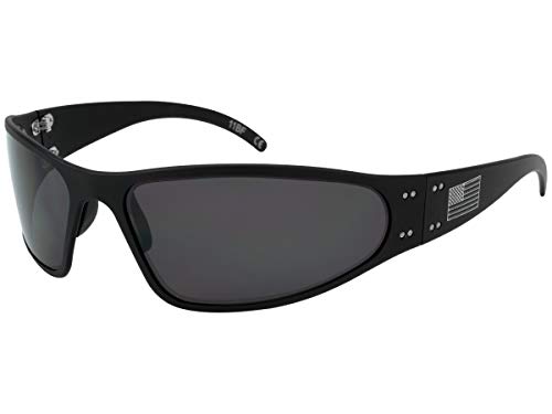 Gatorz Eyewear, Wraptor Patriot Model, Aluminum Frame Sunglasses - Made in the USA (Smoked Polarized Lens)