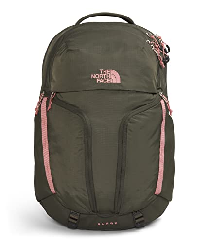 THE NORTH FACE Women's Surge Commuter Laptop Backpack, New Taupe Green/Shady Rose, One Size