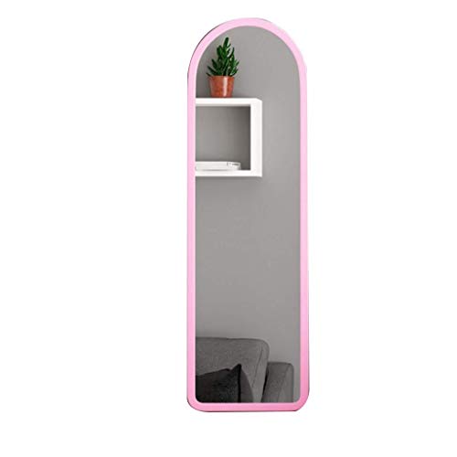 Bathroom Mirror Wall Hung Full Length Framed Free Standing Floor Standing Dressing Mirror Adjustable Bedroom Furniture (Color : White Size : 12031cm) (Pink 120 * 31cm)