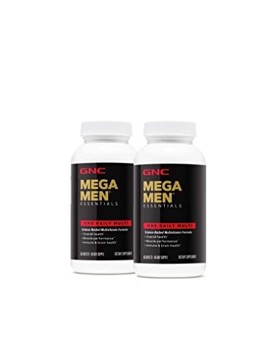 GNC Mega Men Essentials One Daily Multivitamin | Supports Overall Health and Muscle Performance | Twin Pack (2 x 60 Count)