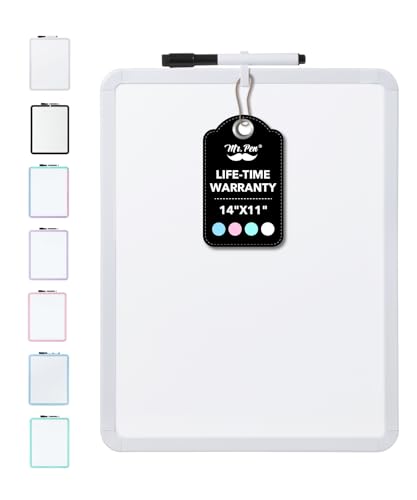 Mr. Pen- Dry Erase Board, 14” x 11” with a Black Dry Erase Marker, Small Mini White Board for Kids, Students