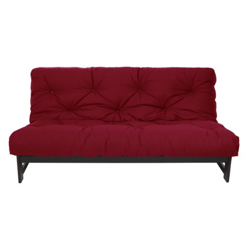 Trupedic x Mozaic - 5 inch Queen Size Standard Futon Mattress (Frame Not Included) | Basic Scarlet Red | Great for Kid's Rooms or Guest Areas - Many Color Options