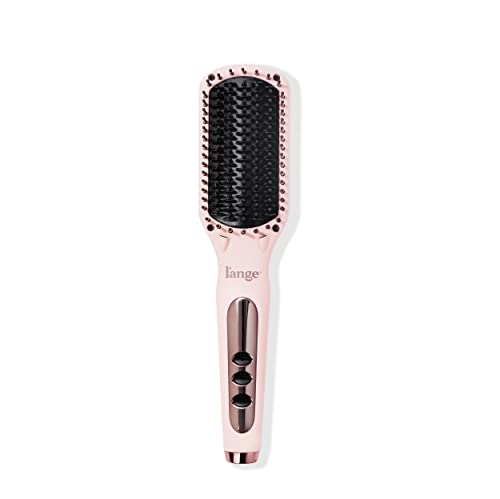 L'ANGE HAIR Le Vite Straightening Brush | Heated Straightener Flat Iron for Smooth, Anti Frizz Hair | Dual-Voltage Electric Brush Straightener | Hot Brush for Styling