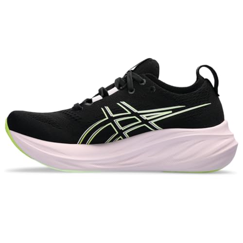 ASICS Women's Gel-Nimbus 26 Running Shoe, 10.5, Black/NEON Lime