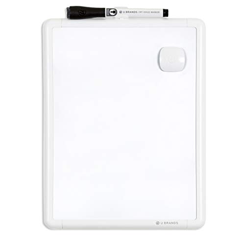 U Brands Contempo Magnetic Dry Erase Board, 8.5'x11', White Modern Frame, Includes Magnet and Marker