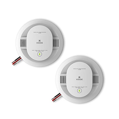 Kidde Hardwired Smoke & Carbon Monoxide Detector, AA Battery Backup, Interconnectable, LED Warning Light Indicators, 2 Count (Pack of 1)