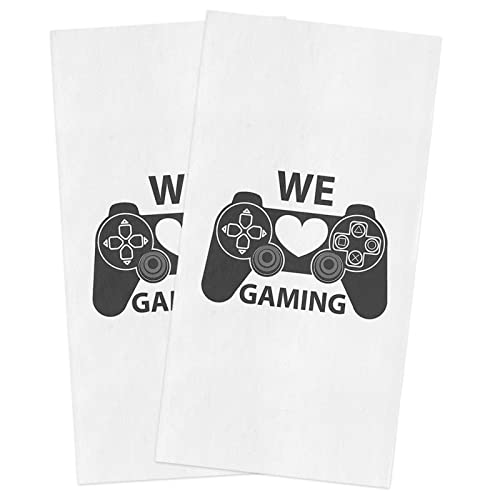 Microfiber Kitchen Towels Pack of 2, WE Gaming Gray Gamepad Continuous Joystick Ultra Soft Absorbent Kitchen Dish Cloths Tea Towels, Reusable Lint Free Kitchen Dishcloth Towels