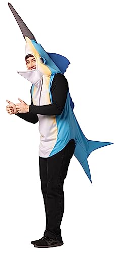 Rasta Imposta Sailfish Costume Marlin Billfish Swordfish Ocean Animals Fish Nautical Halloween Cosplay Party Costumes, Adult One Size