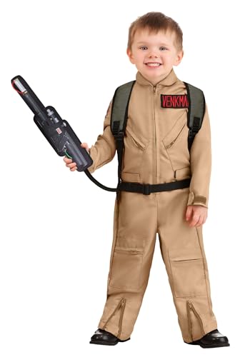 Fun Costumes Ghostbusters Costume with Proton Pack Accessory for Toddlers, Ghostbusters Jumpsuit, Ghost Hunter for Halloween 4T