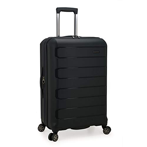 Traveler's Choice Pagosa Indestructible Hardshell Expandable Spinner Luggage, Black, Check-in Only