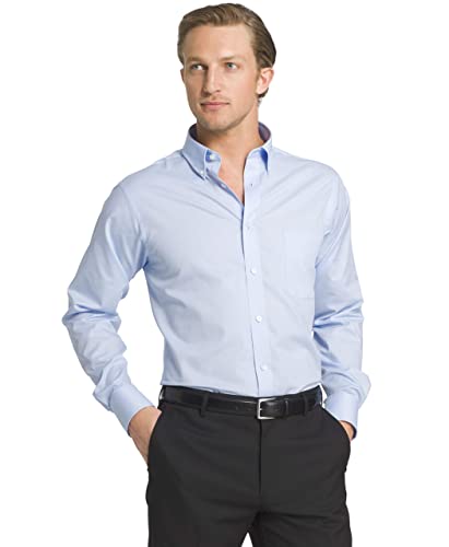 IZOD mens Regular Fit Stretch Solid Button Down Collar Dress Shirt, Water Mill, 18 -18.5 Neck 34 -35 Sleeve XX-Large US