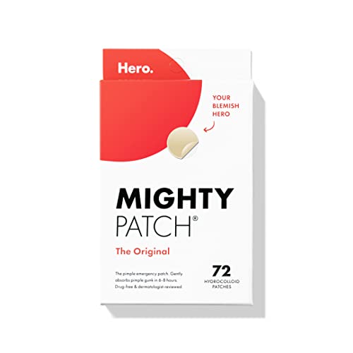 Hero Cosmetics Mighty Patch Original Patch - Hydrocolloid Acne Pimple Patch for Covering Zits and Blemishes, Spot Stickers for Face and Skin (72 Count)