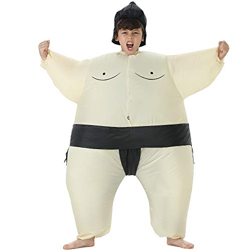 TOLOCO Inflatable Kids Sumo Wrestler Wrestling Suits Halloween Costume, One Size Fits Most