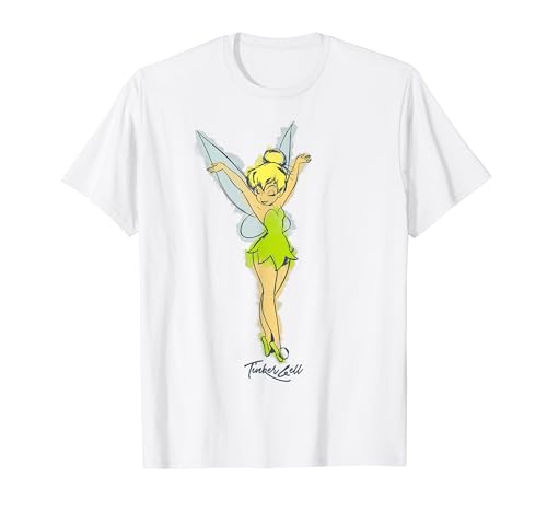 Disney Peter Pan Tinker Bell Watercolor Sketch T-Shirt