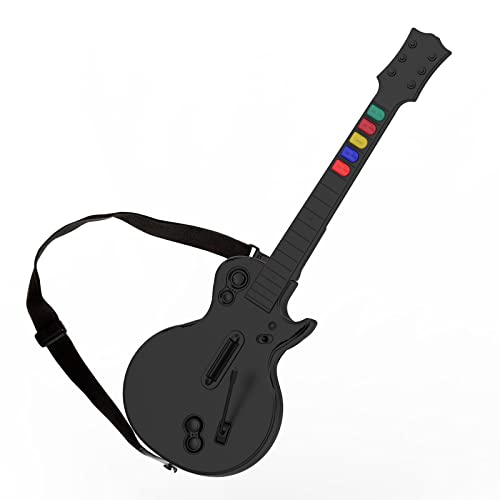 DOYO Guitar Hero Guitar for PlayStation 3 and PC, Wireless Black Guitar Controller with Strap for Clone Hero, Rock Band and Guitar Hero Games (5 Buttons)