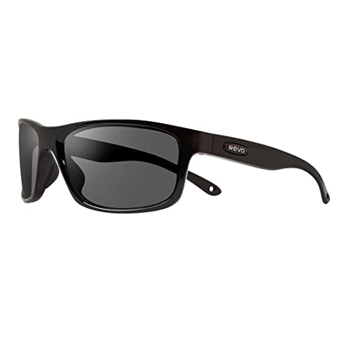 Revo Harness: Polarized Filters UV, Rectangle Sport Wrap Sunglasses, Matte Black Frame with Graphite Lens (RE 4071)